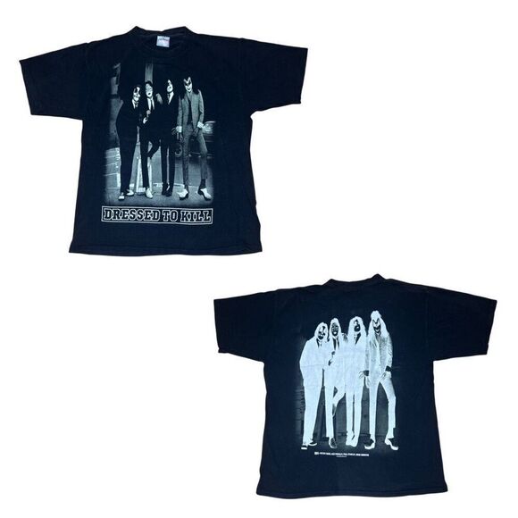 Vintage Kiss Dressed To Kill Single Stitch Two Sided T Shirt Large - Picture 1 of 7